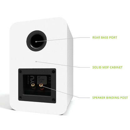 Kanto YU Passive 4" Speakers with 1" Silk Dome Tweeter and 4" Kevlar Woofer - White, Pair V398-KO-YUP4W