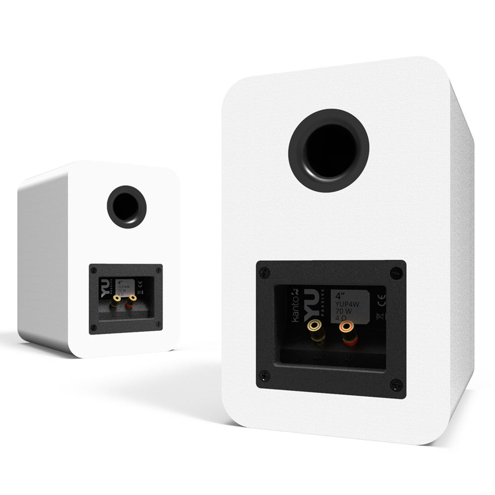 Kanto YU Passive 4" Speakers with 1" Silk Dome Tweeter and 4" Kevlar Woofer - White, Pair V398-KO-YUP4W