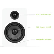 Kanto YU Passive 5.25" Speakers with 1" Silk Dome Tweeter and 5.25" Kevlar Woofer - White, Pair V398-KO-YUP6W