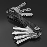 KeySmart Original - Compact Key Holder and Keychain Organiser (Up to 8 Keys) - Carbon Fiber 3K V398-KS019-CF3K