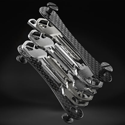 KeySmart Original - Compact Key Holder and Keychain Organiser (Up to 8 Keys) - Carbon Fiber 3K V398-KS019-CF3K