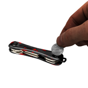 KeySmart Orginal - Compact Key Holder and Keychain Organiser (Up to 8 Keys) - Red Forged Carbon V398-KS019-RFC