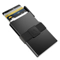 KeySmart Statik Wallet, Holds Up to 15 Cards, Plus Cash, RFID Blocking Technology - Black Aluminum V398-KSSTKPUP-0600-BLK