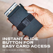 KeySmart Statik Wallet, Holds Up to 15 Cards, Plus Cash, RFID Blocking Technology - Black Aluminum V398-KSSTKPUP-0600-BLK