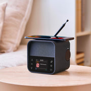 Lexon Oslo Dab & Fm Alarm Clock Radio / Bluetooth Speaker / Wireless Charger - Black V398-LD-LA130N