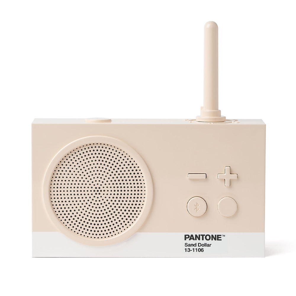 Lexon GIFT Set PANTONE - Includes Mino+ Mini Speaker, Flip Classic Clock, Mina M Lamp, Thykho 3 Speaker - Sand V398-LD-LBPT01-S