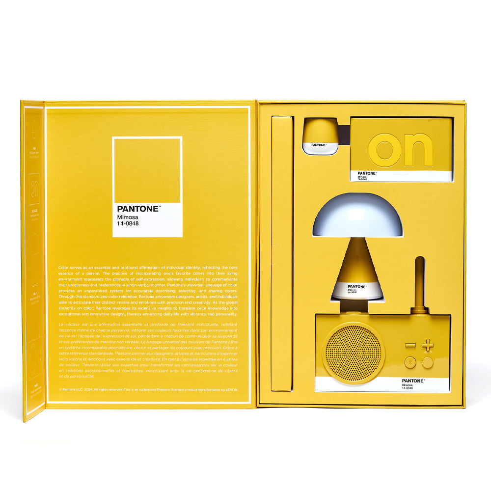 Lexon GIFT Set PANTONE - Includes Mino+ Mini Speaker, Flip Classic Clock, Mina M Lamp, Thykho 3 Speaker - V398-LD-LBPT01-Y