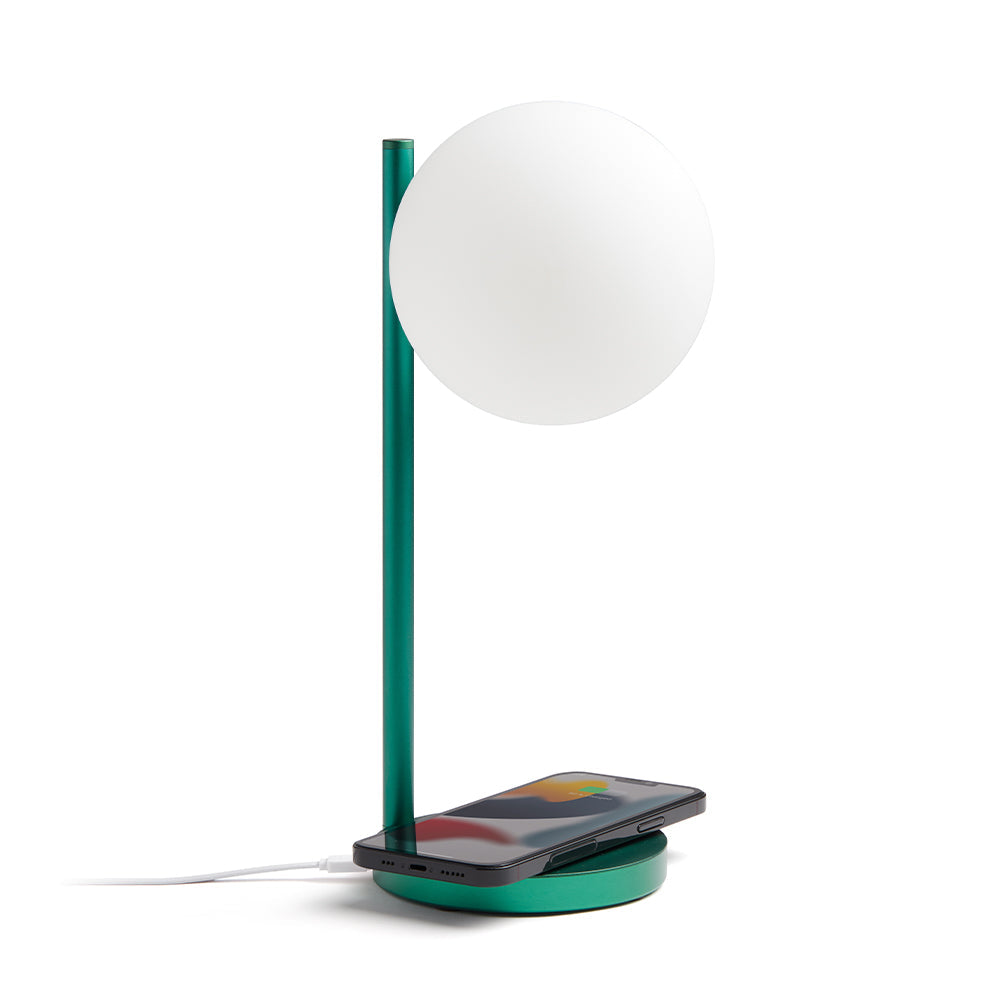 Lexon Bubble Desk Lamp With Built-In Wireless Charger - Green V398-LD-LH70DG1