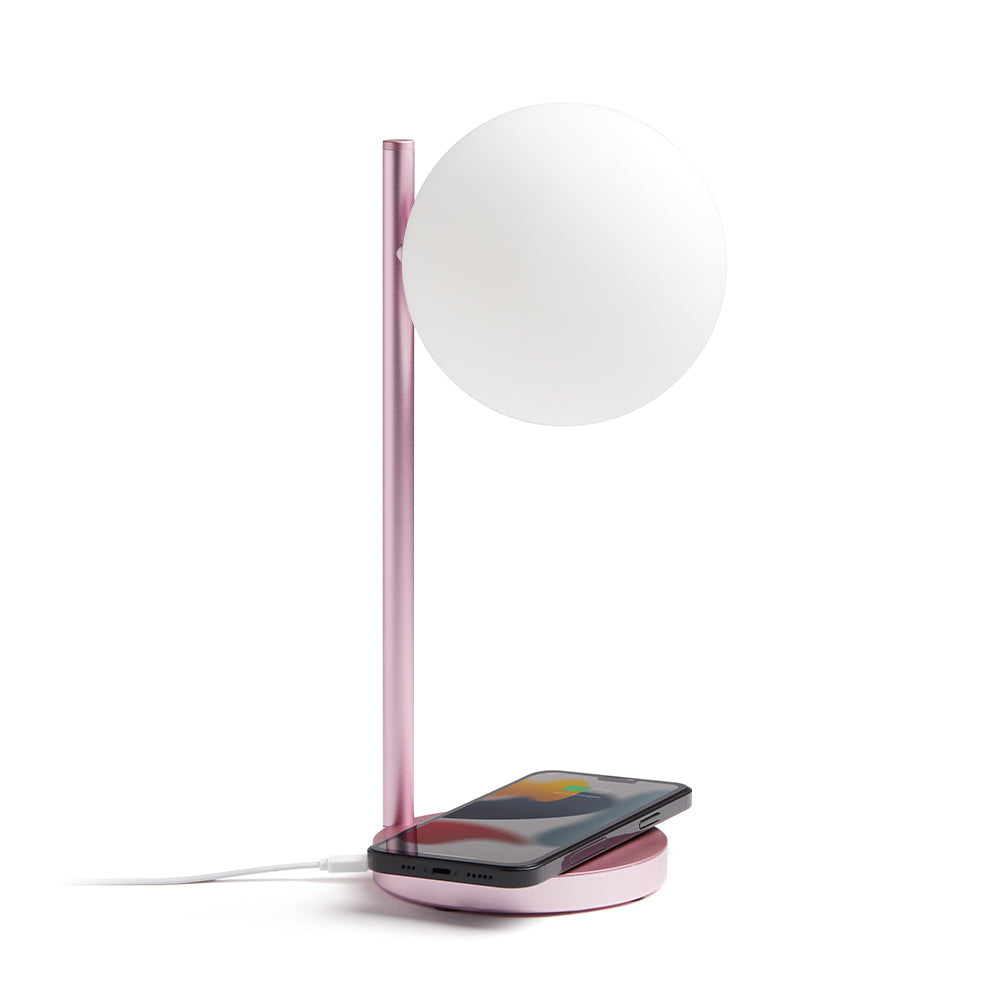 Lexon Bubble Desk Lamp With Built-In Wireless Charger - Pink V398-LD-LH70LP
