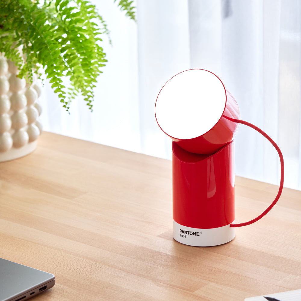 Lexon Orbe Portable Led Lamp With Moving Head PANTONE - 2035 Red V398-LD-LH88PT-R