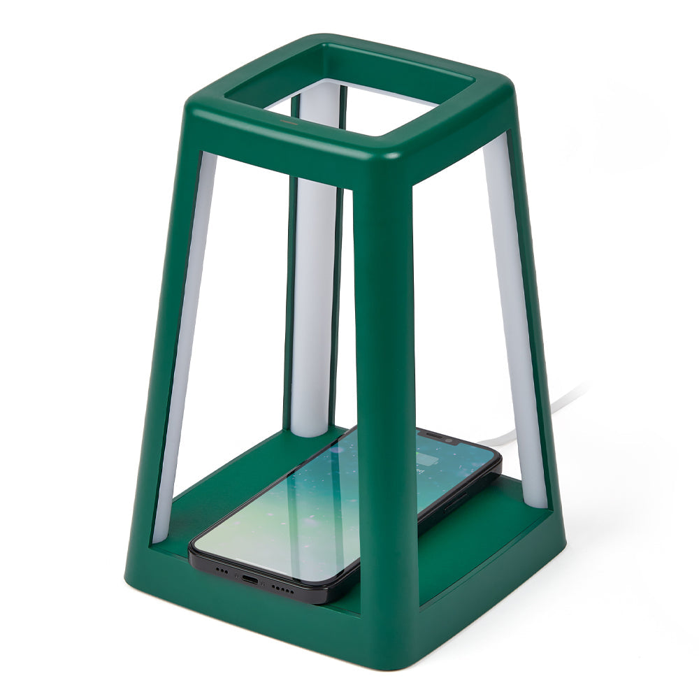 Lexon Lantern Portable Lamp With Built-In Wireless Charger - Green V398-LD-LH94DG1