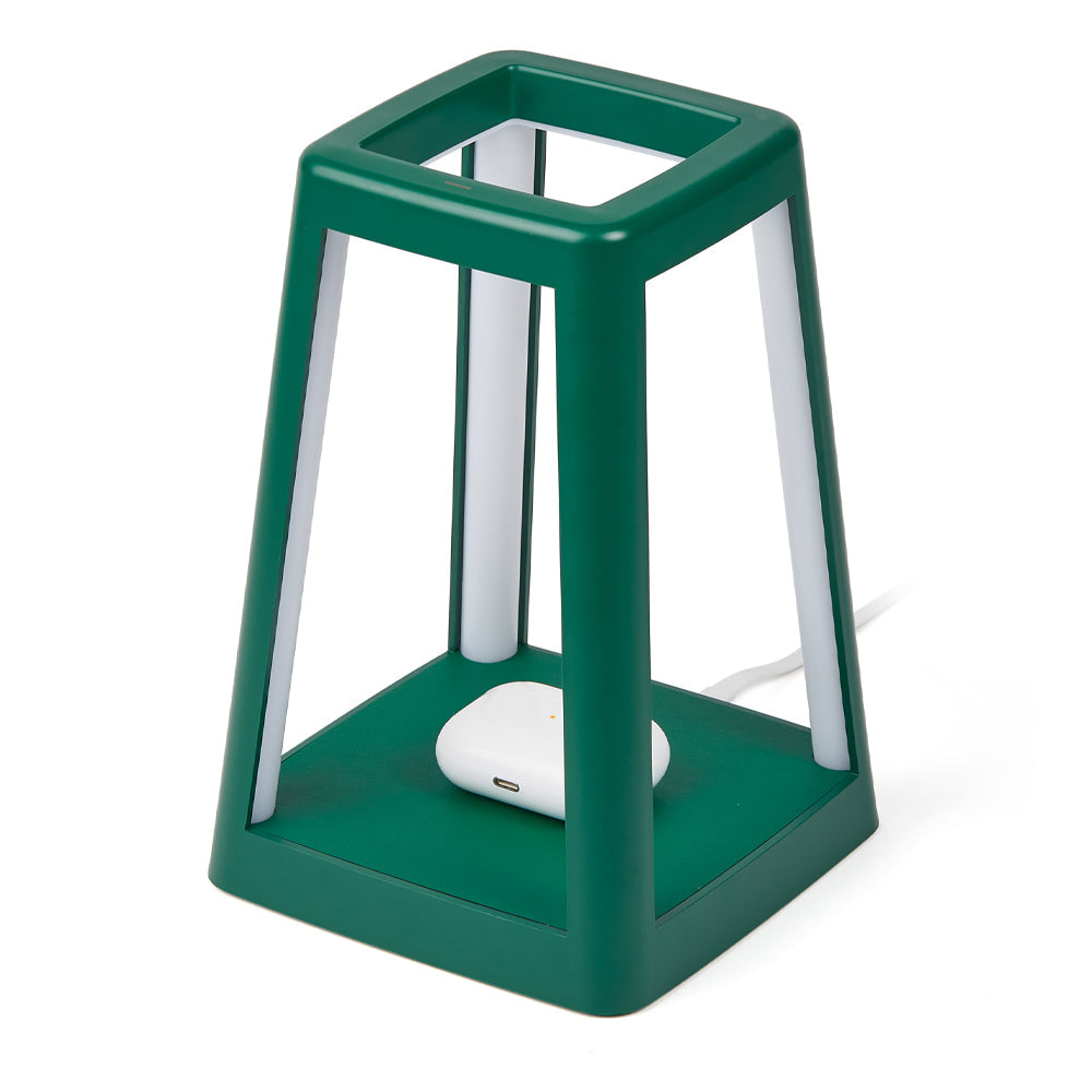 Lexon Lantern Portable Lamp With Built-In Wireless Charger - Green V398-LD-LH94DG1