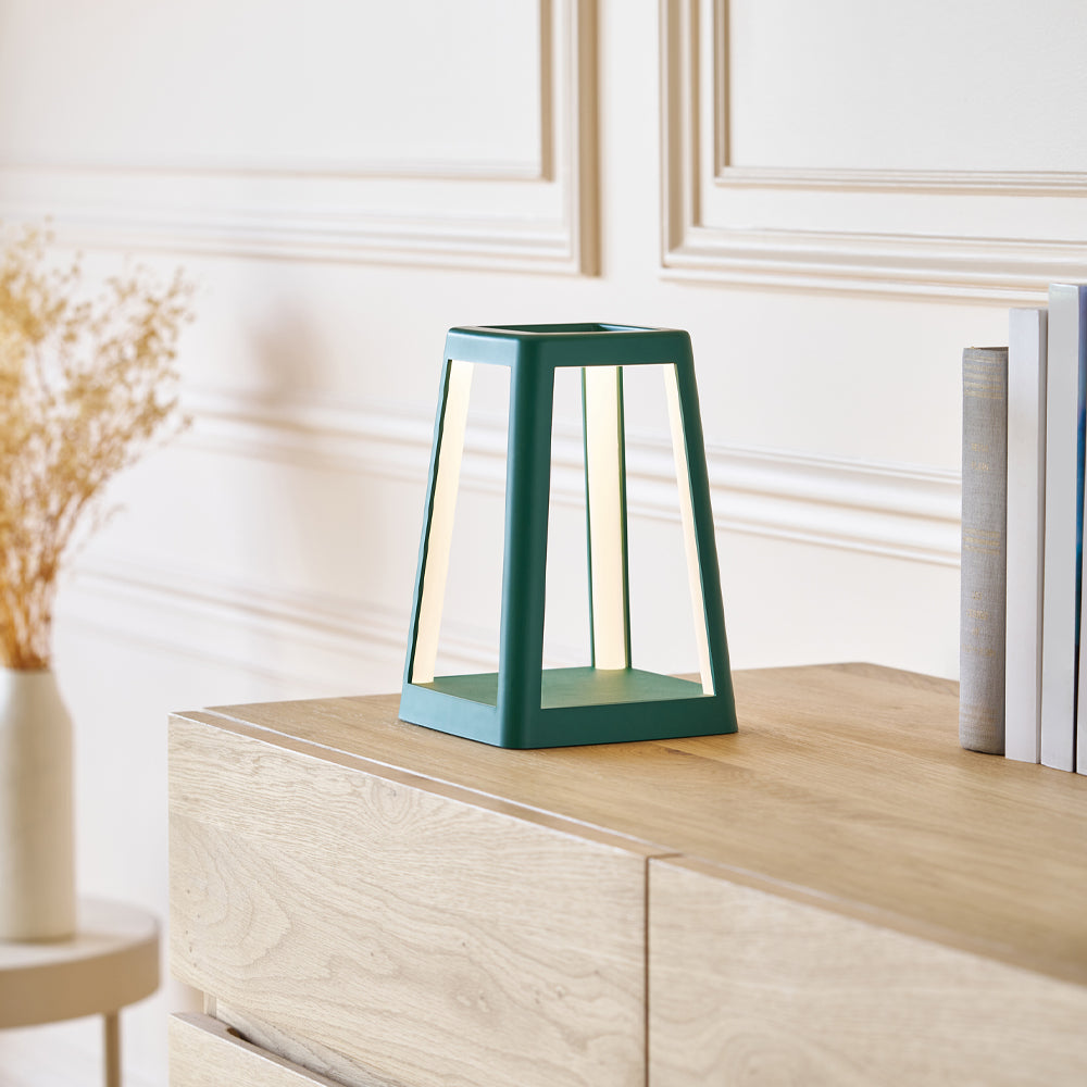 Lexon Lantern Portable Lamp With Built-In Wireless Charger - Green V398-LD-LH94DG1