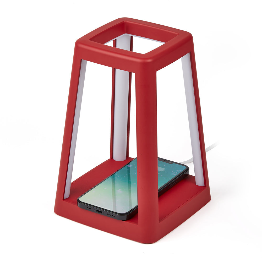 Lexon Lantern Portable Lamp With Built-In Wireless Charger - Red V398-LD-LH94DR