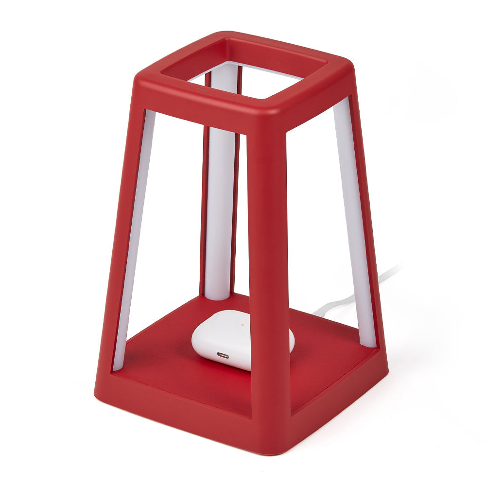 Lexon Lantern Portable Lamp With Built-In Wireless Charger - Red V398-LD-LH94DR