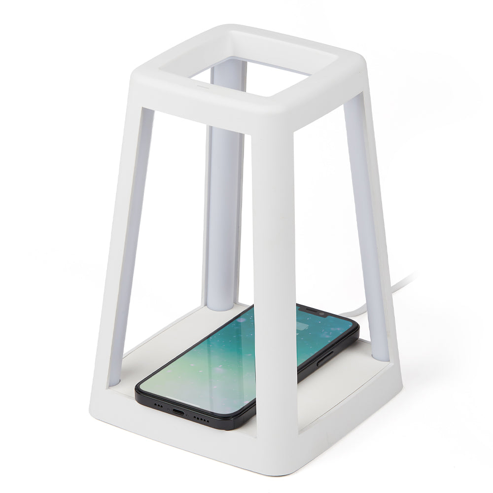 Lexon Lantern Portable Lamp With Built-In Wireless Charger - White V398-LD-LH94W