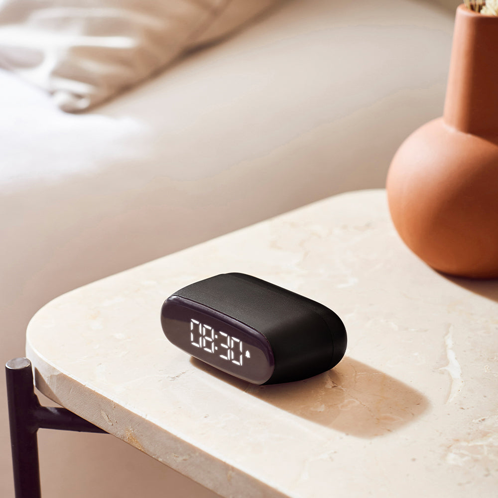 Lexon Minut Mini Alarm Clock - Black V398-LD-LR154N