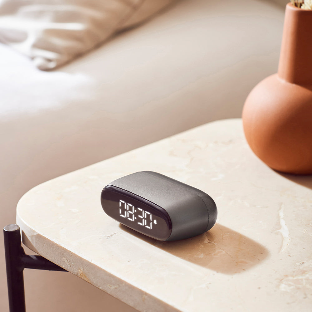 Lexon Minut Mini Alarm Clock - Gunmetal V398-LD-LR154X