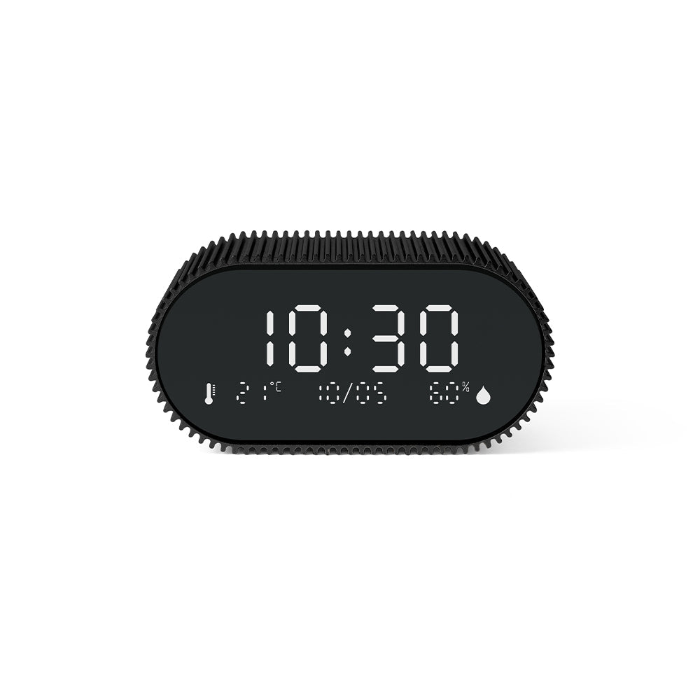 Lexon Ray Clock Lcd Alarm Clock With Temperature / Humidity Display - Black V398-LD-LR155MN3