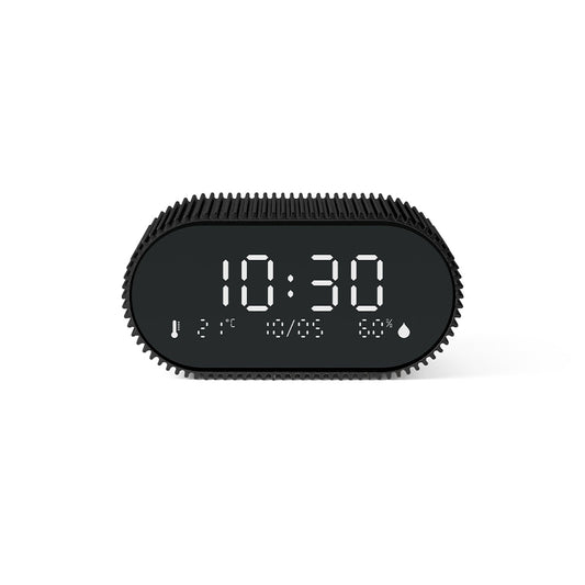 Lexon Ray Clock Lcd Alarm Clock With Temperature / Humidity Display - Black V398-LD-LR155MN3