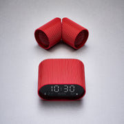 Lexon Ray Clock Lcd Alarm Clock With Temperature / Humidity Display - Red V398-LD-LR155SR3