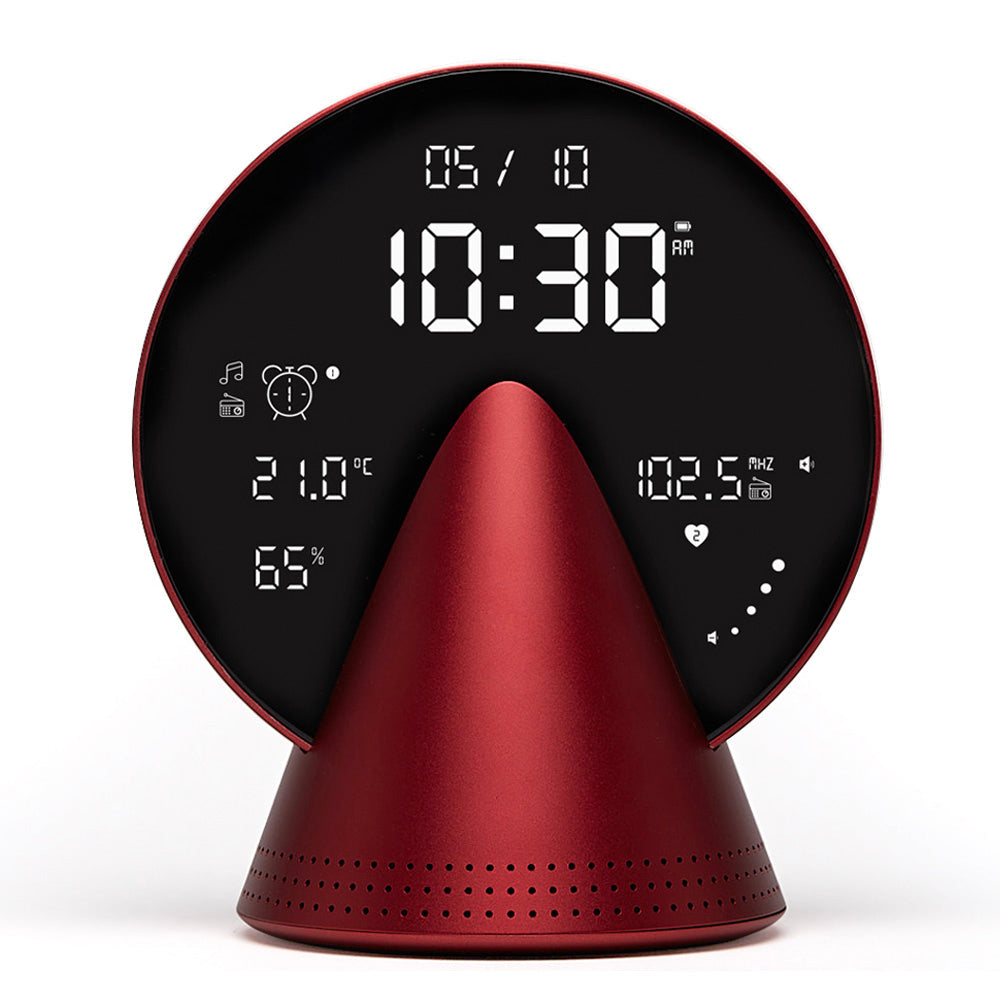 Lexon Conic Radio Alarm Clock With Fm & Built-In Bluetooth Speaker - Red V398-LD-LR156CR3