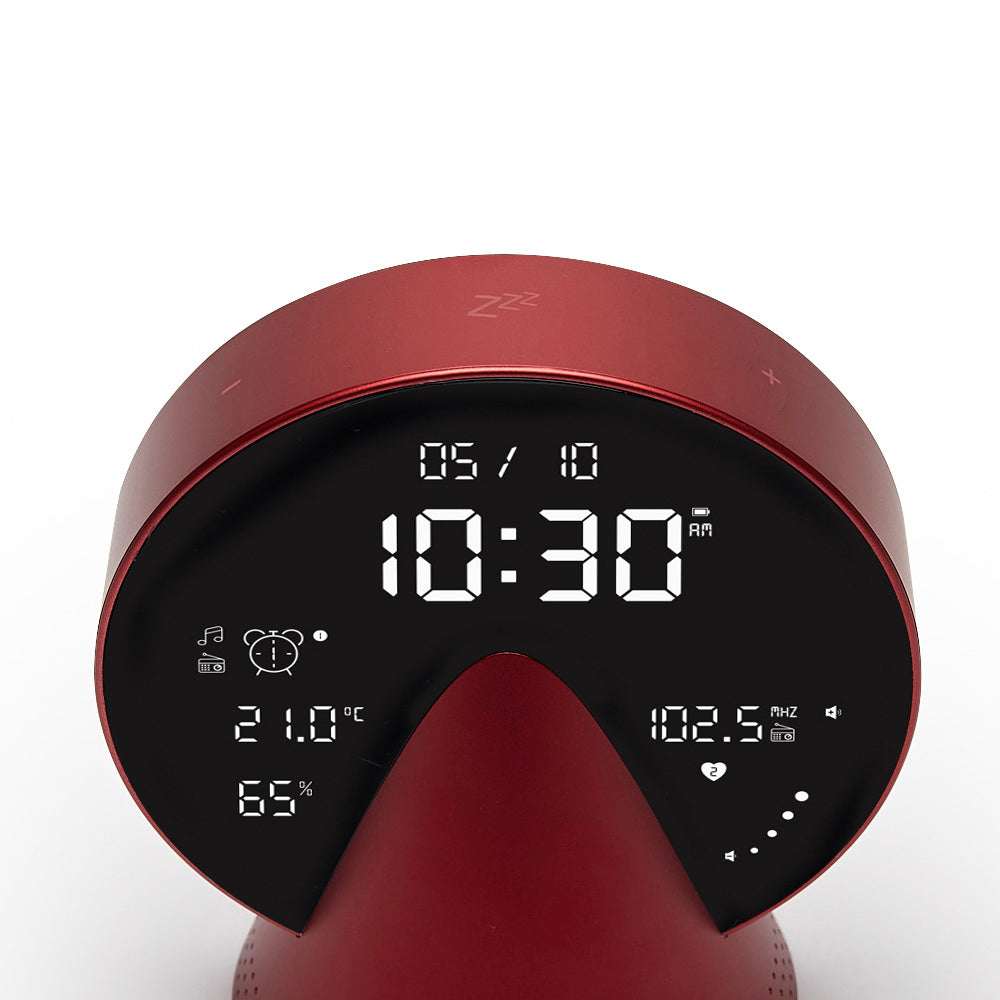 Lexon Conic Radio Alarm Clock With Fm & Built-In Bluetooth Speaker - Red V398-LD-LR156CR3