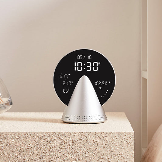 Lexon Conic Radio Alarm Clock With Fm & Built-In Bluetooth Speaker - Alu Polish V398-LD-LR156GA3
