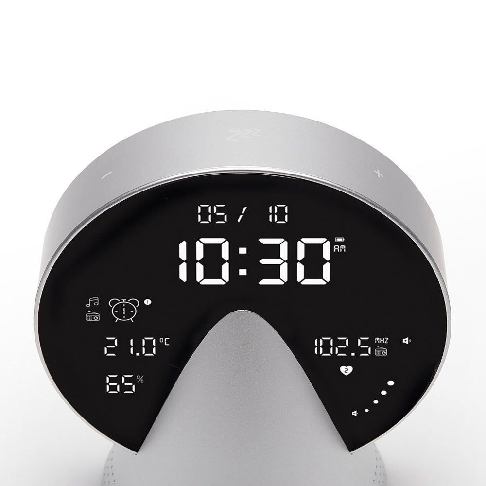 Lexon Conic Radio Alarm Clock With Fm & Built-In Bluetooth Speaker - Alu Polish V398-LD-LR156GA3