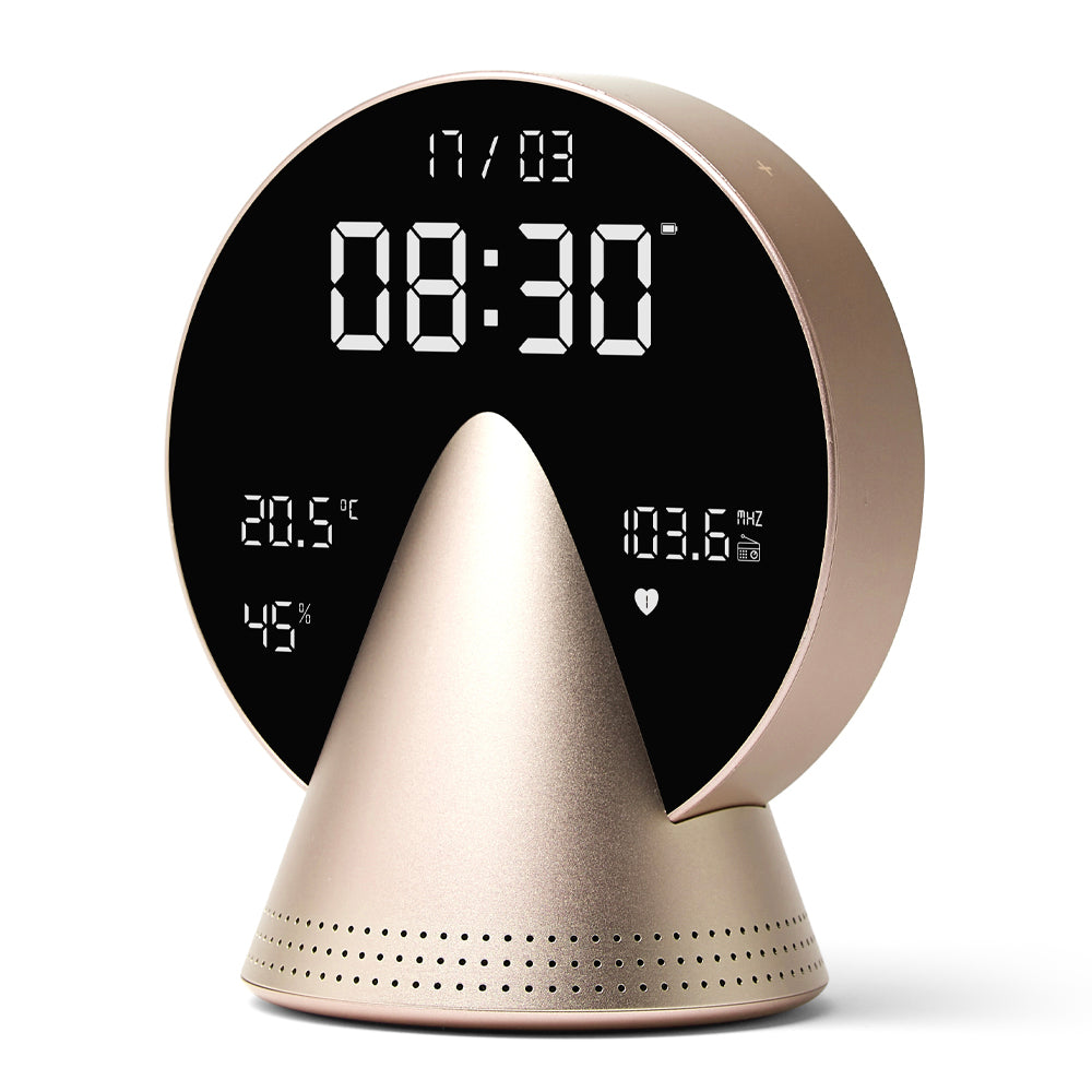 Lexon Conic Radio Alarm Clock With Fm & Built-In Bluetooth Speaker - Gold V398-LD-LR156GH3
