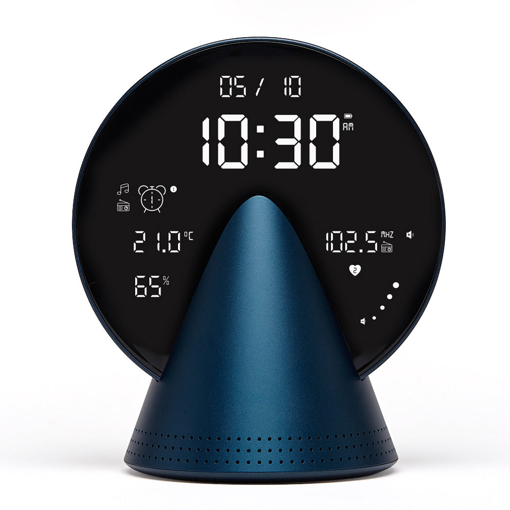 Lexon Conic Radio Alarm Clock With Fm & Built-In Bluetooth Speaker - Blue V398-LD-LR156L3