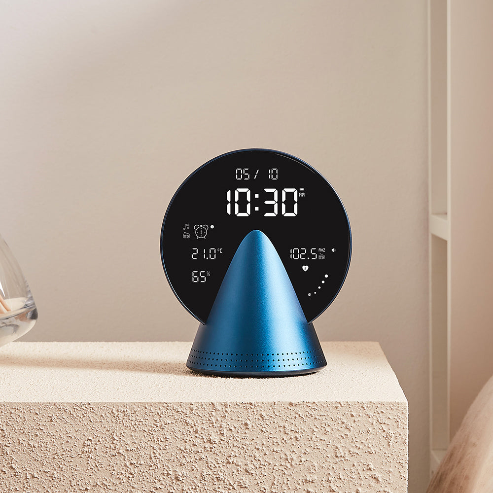 Lexon Conic Radio Alarm Clock With Fm & Built-In Bluetooth Speaker - Blue V398-LD-LR156L3