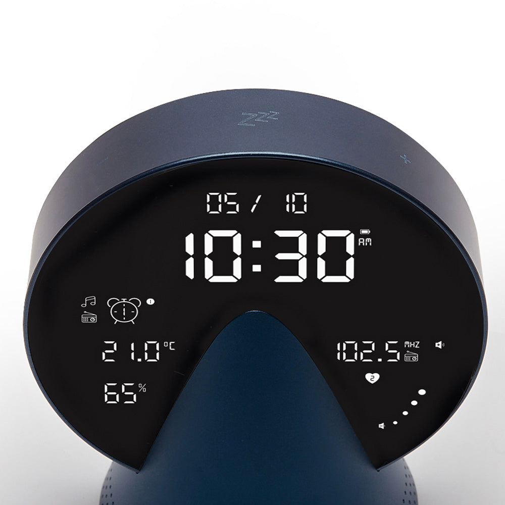 Lexon Conic Radio Alarm Clock With Fm & Built-In Bluetooth Speaker - Blue V398-LD-LR156L3