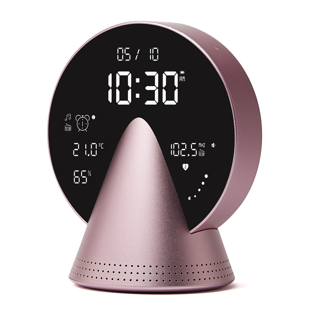 Lexon Conic Radio Alarm Clock With Fm & Built-In Bluetooth Speaker - Pink V398-LD-LR156PB3