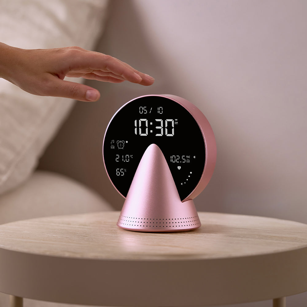 Lexon Conic Radio Alarm Clock With Fm & Built-In Bluetooth Speaker - Pink V398-LD-LR156PB3