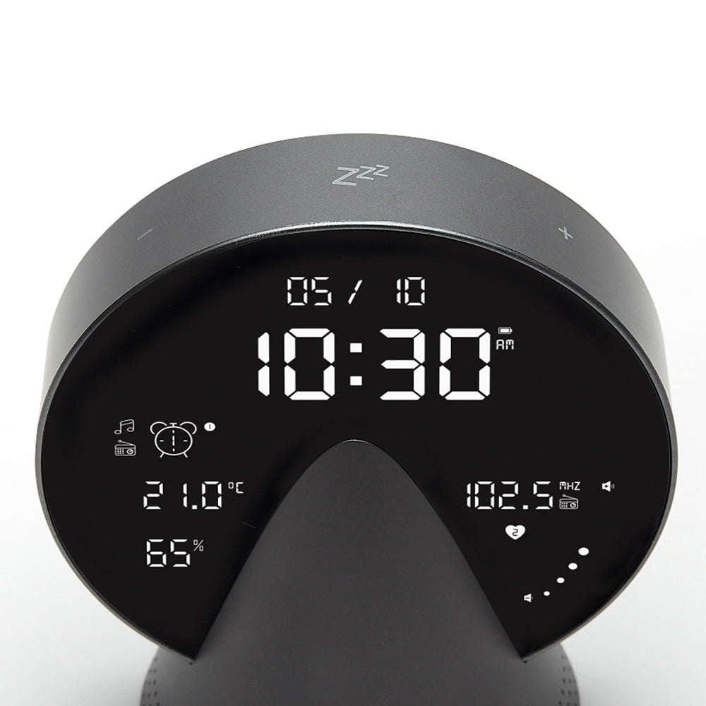 Lexon Conic Radio Alarm Clock With Fm & Built-In Bluetooth Speaker - Grey V398-LD-LR156PG3