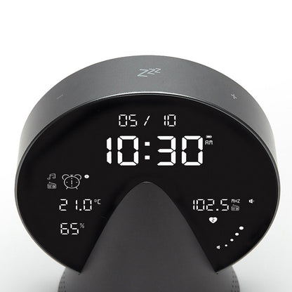 Lexon Conic Radio Alarm Clock With Fm & Built-In Bluetooth Speaker - Grey V398-LD-LR156PG3