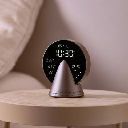 Lexon Conic Radio Alarm Clock With Fm & Built-In Bluetooth Speaker - Grey V398-LD-LR156PG3
