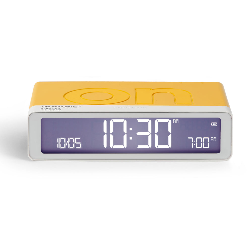 Lexon Flip Classic Reversible Alarm Clock PANTONE - Yellow V398-LD-LR157PT-Y