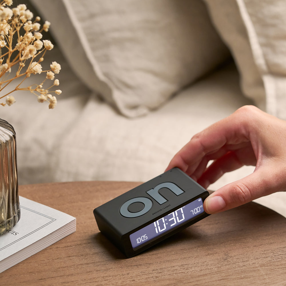 Lexon Flip Mini Reversible Alarm Clock - Black V398-LD-LR158N0