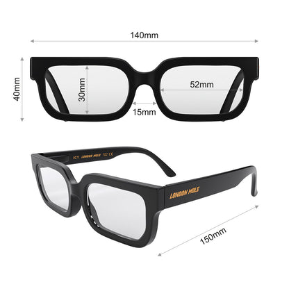 London Mole Icy Blue Blocker Glasses Matte Black V398-LM-ICY-K-0