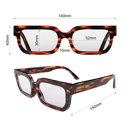 London Mole Icy Blue Blocker Glasses Gloss Tortoise Shell V398-LM-ICY-TS-0