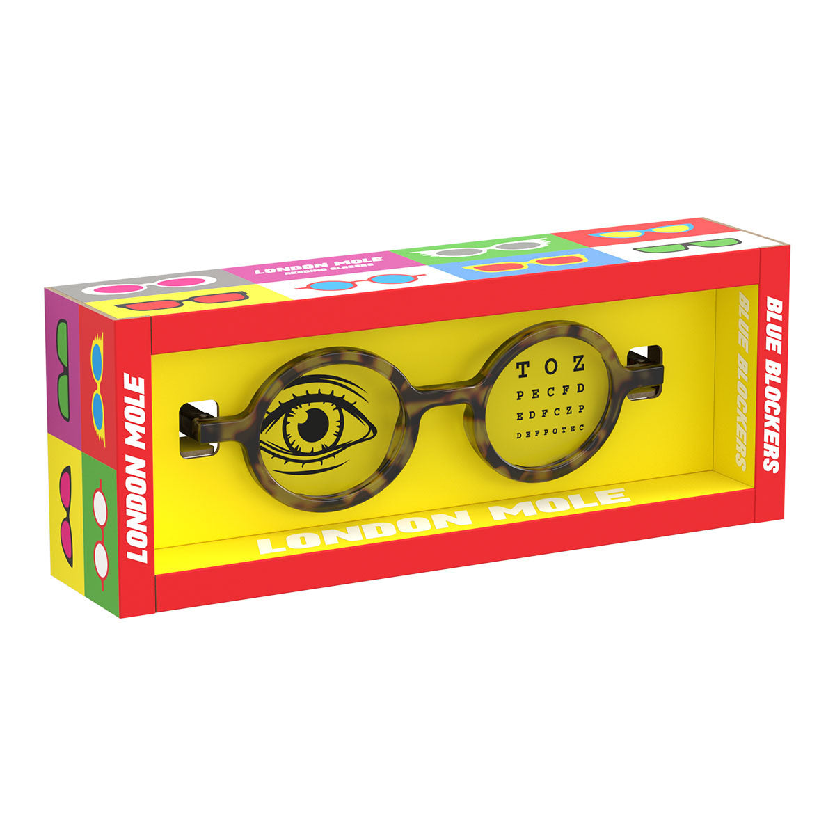 London Mole Moley Blue Blocker Glasses Gloss Grey Tortoise Shell V398-LM-MOL-GTS-0