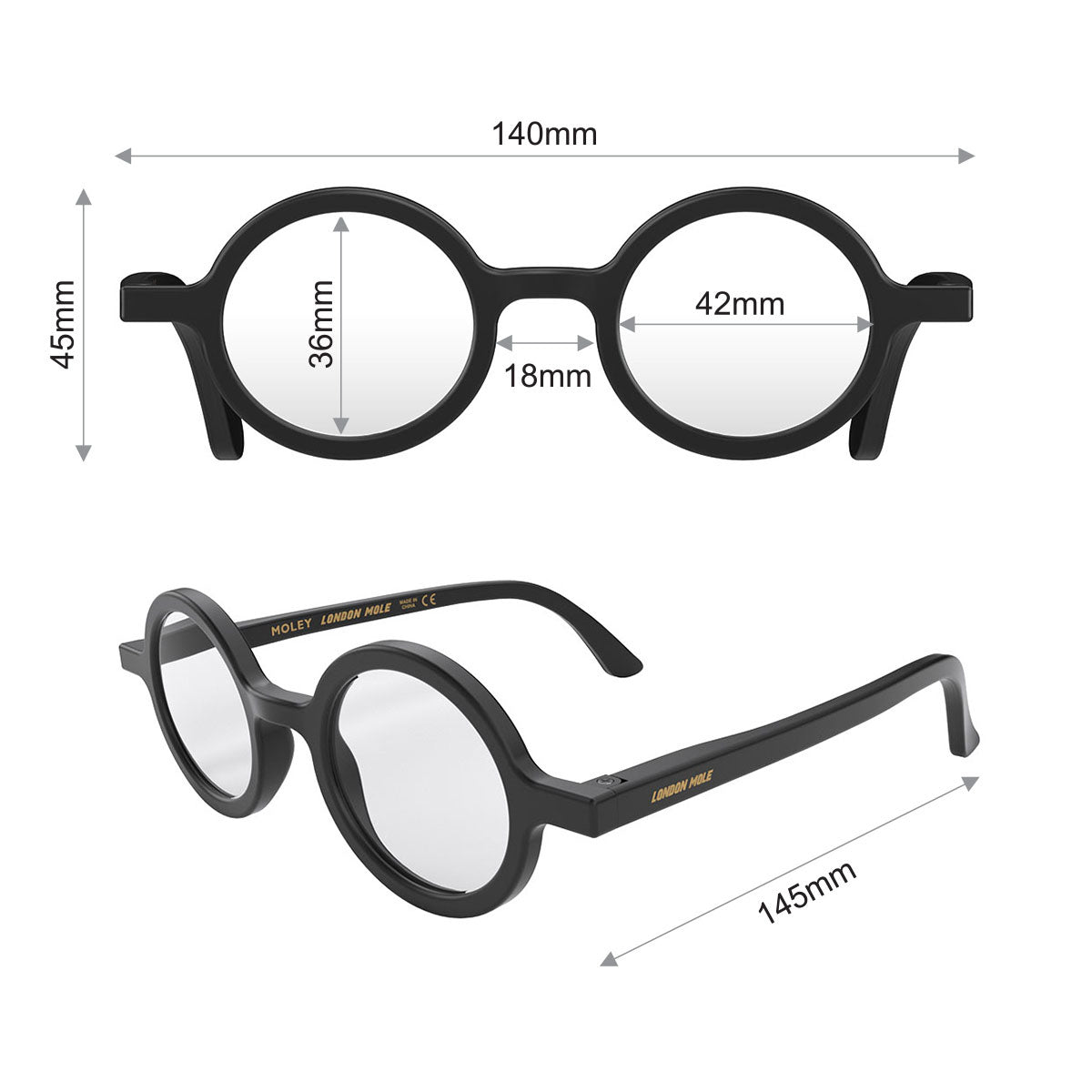 London Mole Moley Blue Blocker Glasses Matte Black V398-LM-MOL-K-0
