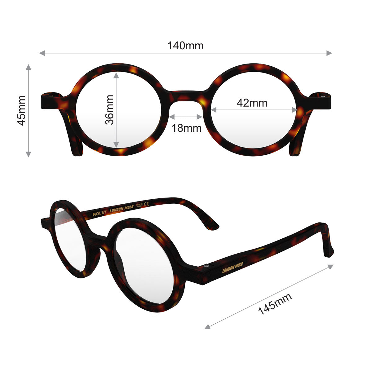 London Mole Moley Blue Blocker Glasses Matte Tortoise Shell V398-LM-MOL-MTS-0