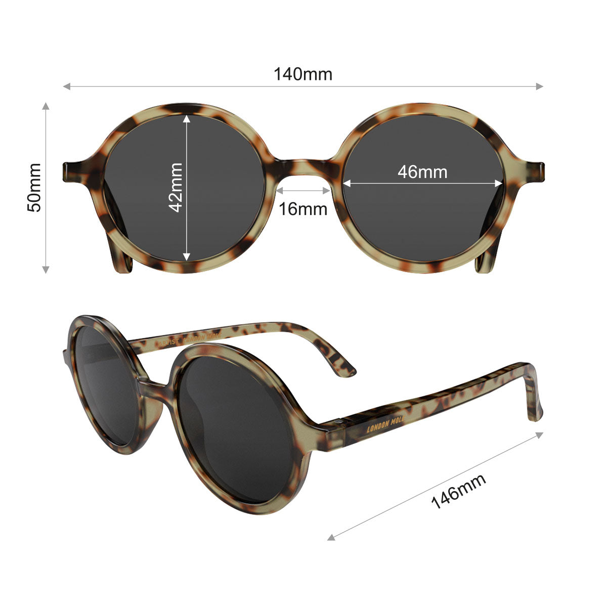 London Mole Artist Sunglasses Gloss Grey Tortoise Shell / Black V398-LM-SART-GTS-K