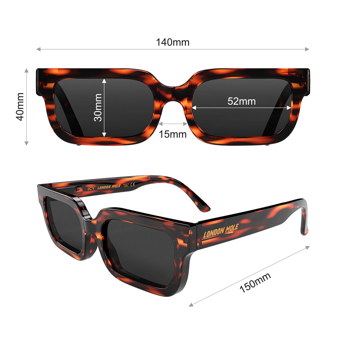 London Mole Icy Sunglasses Gloss Tortoise Shell / Black V398-LM-SICY-TS-K