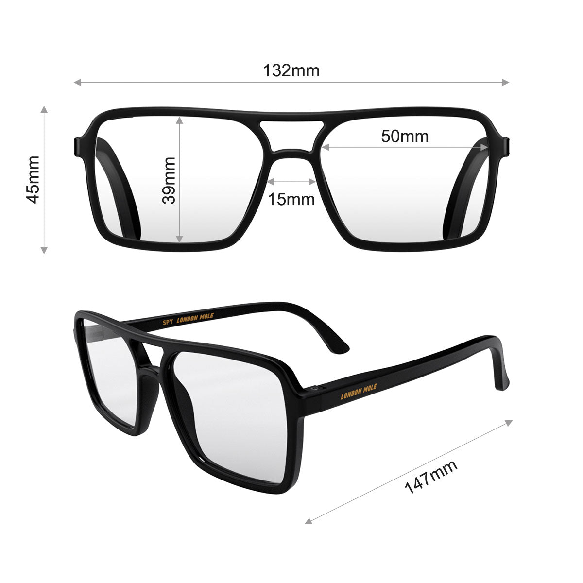 London Mole Spy Blue Blocker Glasses Matte Black V398-LM-SPY-MK-0