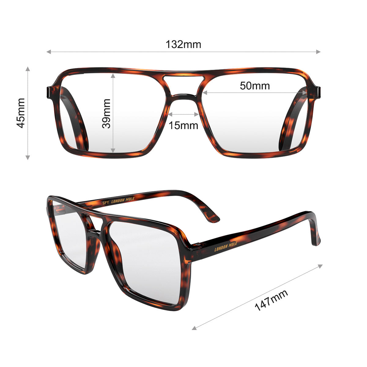London Mole Spy Blue Blocker Glasses Tortoise Shell V398-LM-SPY-TS-0