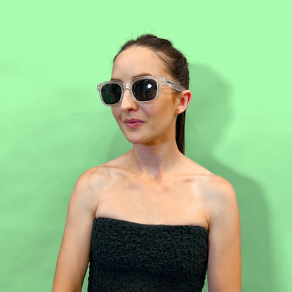 London Mole Tricky Sunglasses Gloss Transparent / Black V398-LM-STRI-T-K